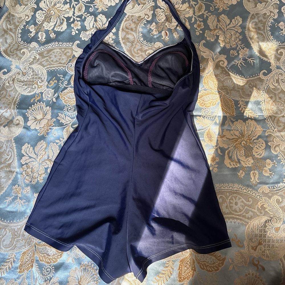 Adidas Blue Vintage-Inspired One Piece Swimsuit - Picture 3 of 4